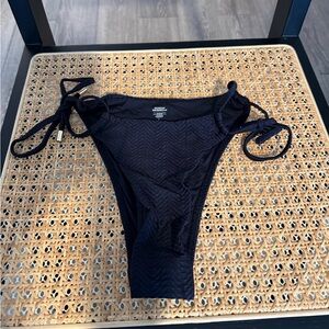 Monday Swimwear Black Tie-Side Bikini Bottom